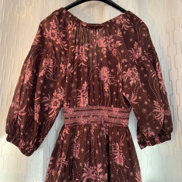 Free People Floral Pink and Burgandy Maxi Dress- Size S - Picture 10 of 13
